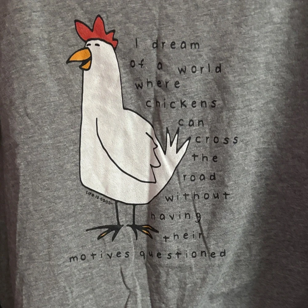 Life Is Good Gray Chicken Graphic Tee - Picture 3 of 5